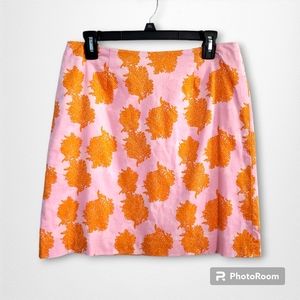 Vineyard Vines Margo coral print fully-lined skirt, size 6